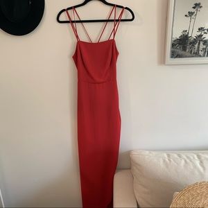 BCBG red pink maxi dress